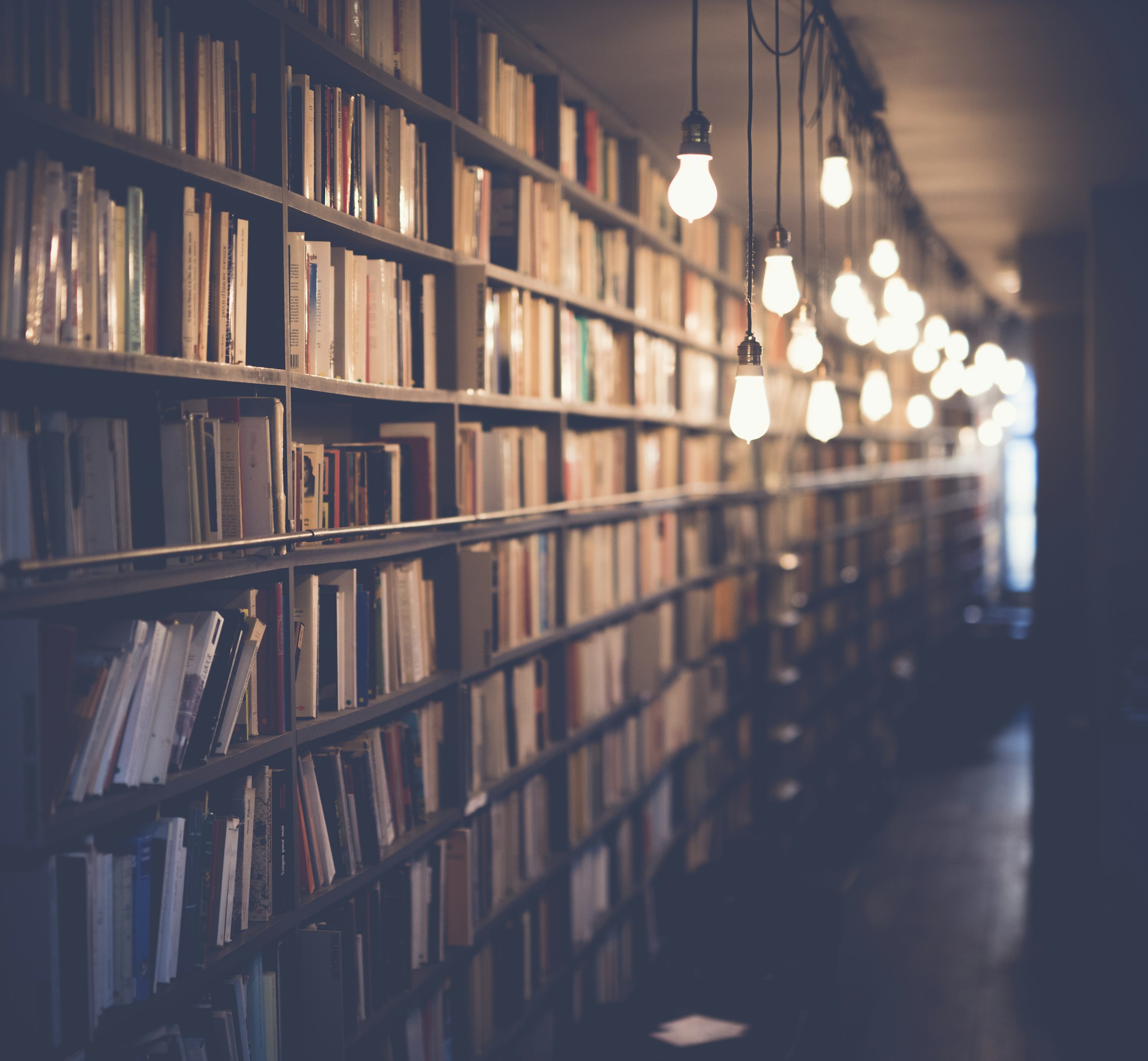 A wall of high-end library books, representing organized knowledge