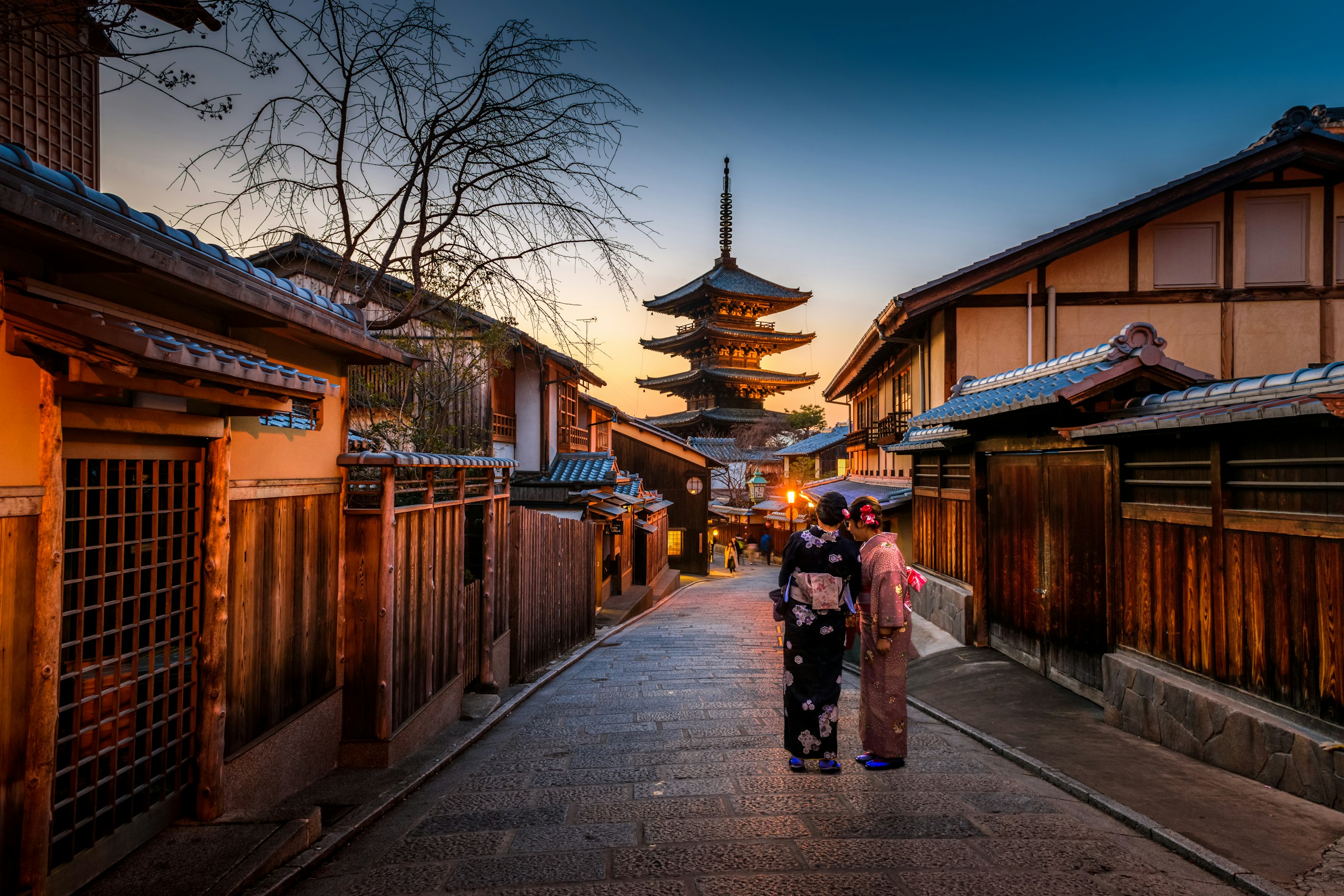 Kyoto pagoda with cherry blossoms